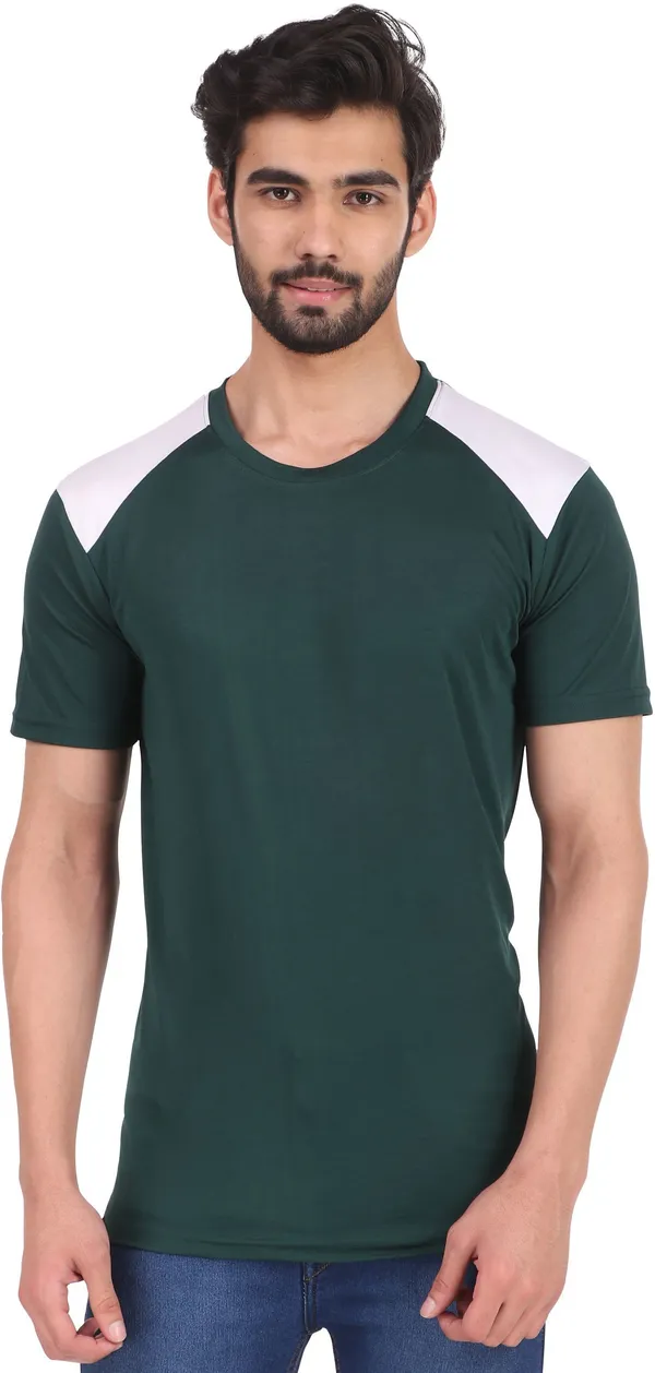 Green_Polyester_Round_Neck_Half_Sleeve_t-shirt_for_Men