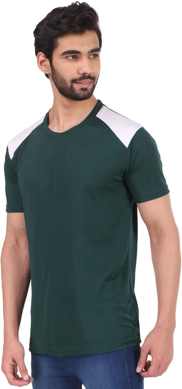 Green_Polyester_Round_Neck_Half_Sleeve_t-shirt_for_Men