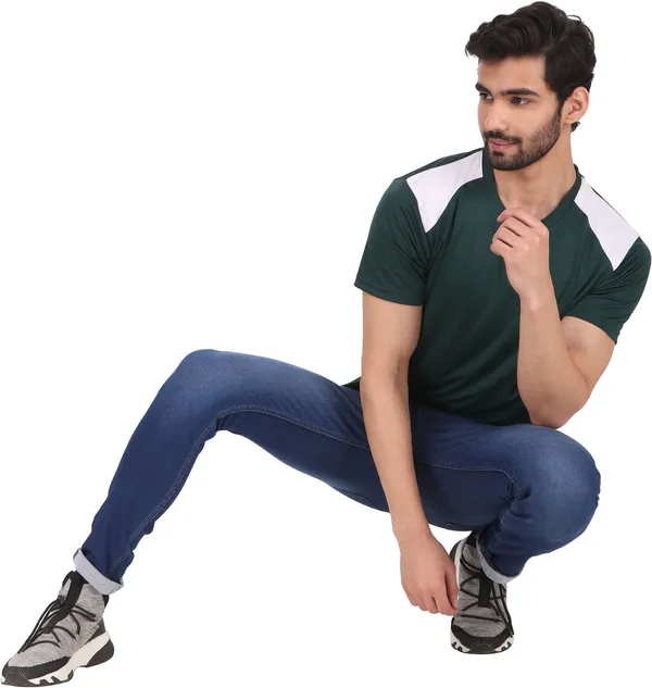 Green_Polyester_Round_Neck_Half_Sleeve_t-shirt_for_Men