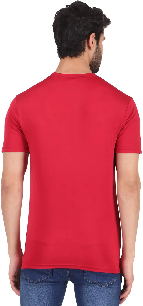 Maroon_Polyester_Round_Neck_Short_Sleeve_t-shirt_for_Men