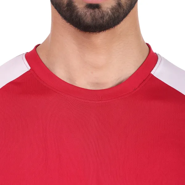 Maroon_Polyester_Round_Neck_Short_Sleeve_t-shirt_for_Men