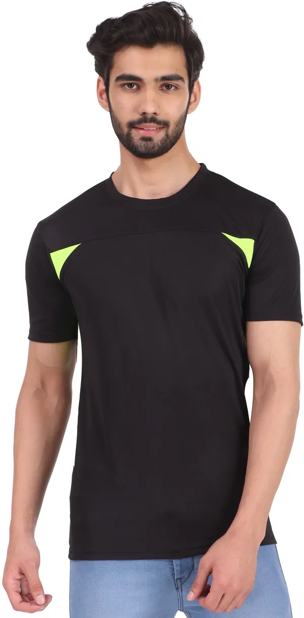 Black_Polyester_Round_Neck_Half_Sleeve_t-shirt_for_Men