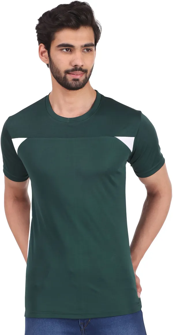 Green_Polyester_Round_Neck_Half_Sleeve_t-shirt_for_Men