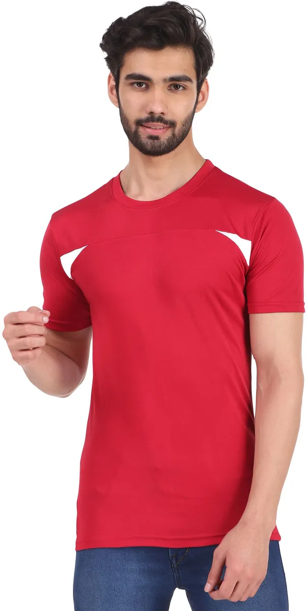 Maroon_Polyester_Round_Neck_Half_Sleeve_t-shirt_for_Men