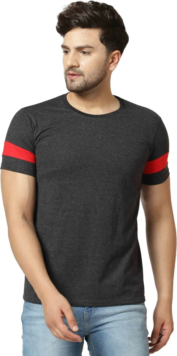 Grey_Cotton_Blend_Round_Neck_Half_Sleeve_t-shirt_for_Men