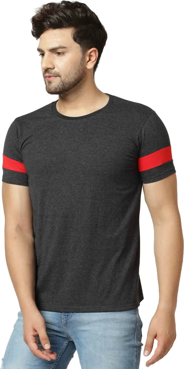 Grey_Cotton_Blend_Round_Neck_Half_Sleeve_t-shirt_for_Men
