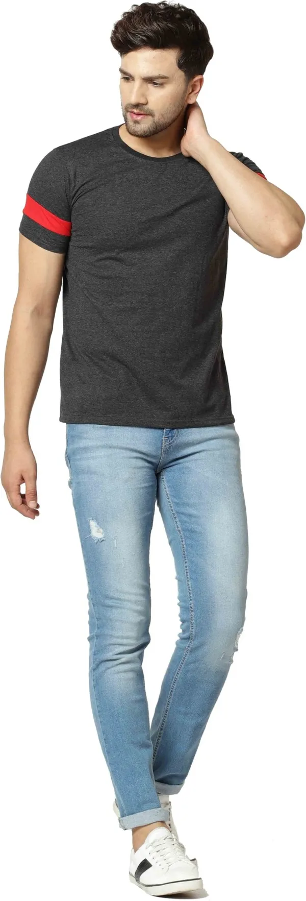 Grey_Cotton_Blend_Round_Neck_Half_Sleeve_t-shirt_for_Men