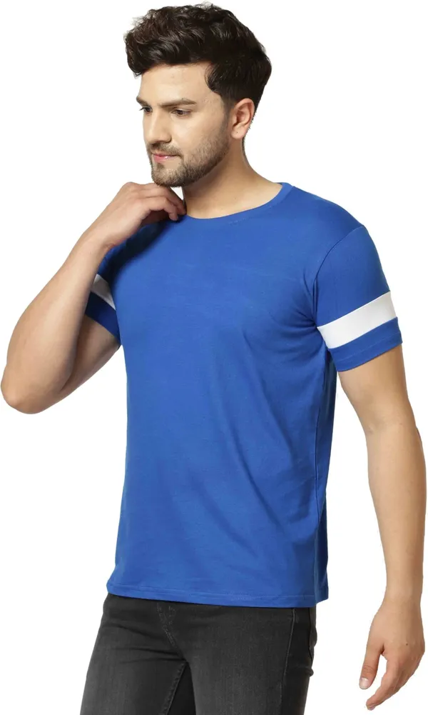 Blue_Cotton_Blend_Round_Neck_Half_Sleeve_t-shirt_for_Men