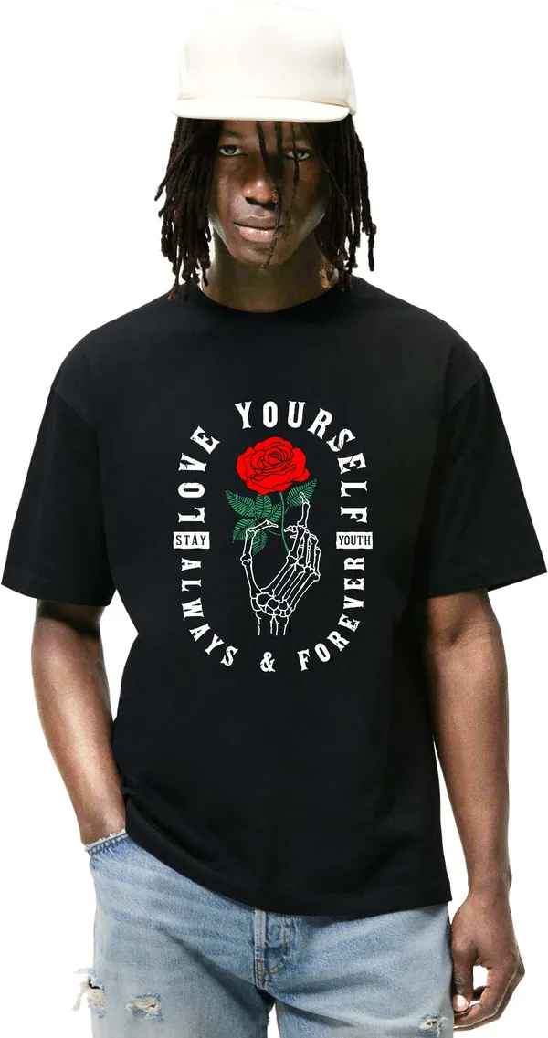 Black_Cotton_Blend_Round_Neck_Half_Sleeve_t-shirt_for_Men