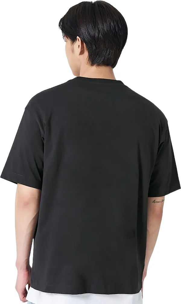 Black_Cotton_Blend_Round_Neck_Half_Sleeve_t-shirt_for_Men