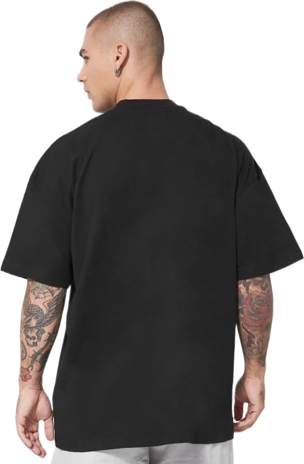 Black_Cotton_Blend_Round_Neck_Half_Sleeve_t-shirt_for_Men