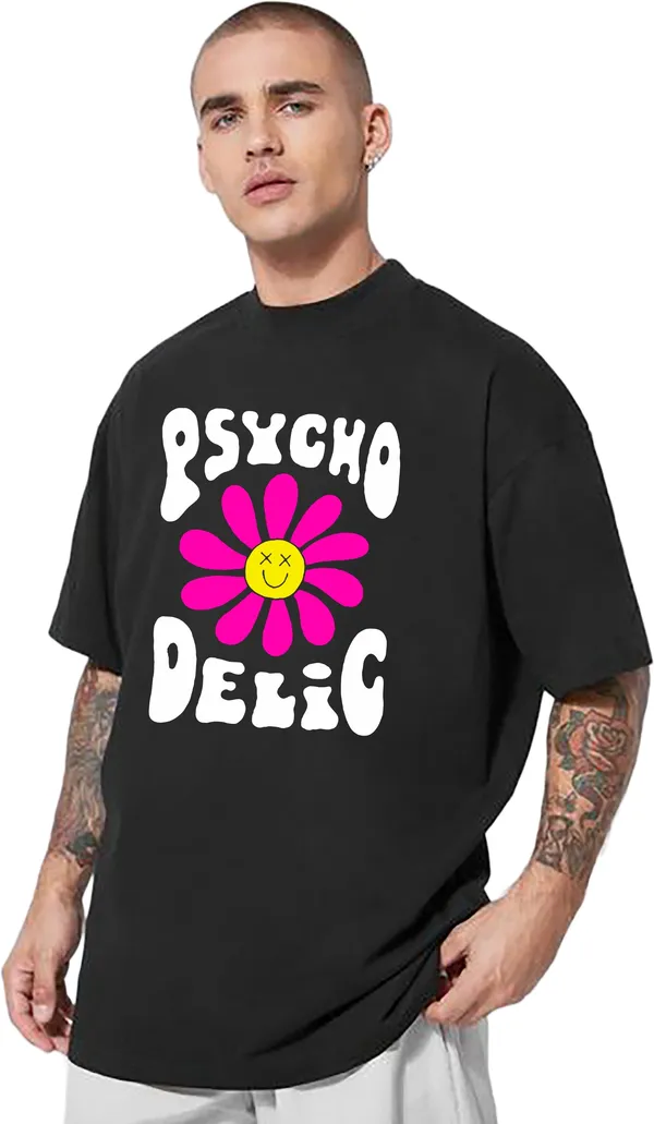 Black_Cotton_Blend_Round_Neck_Half_Sleeve_t-shirt_for_Men