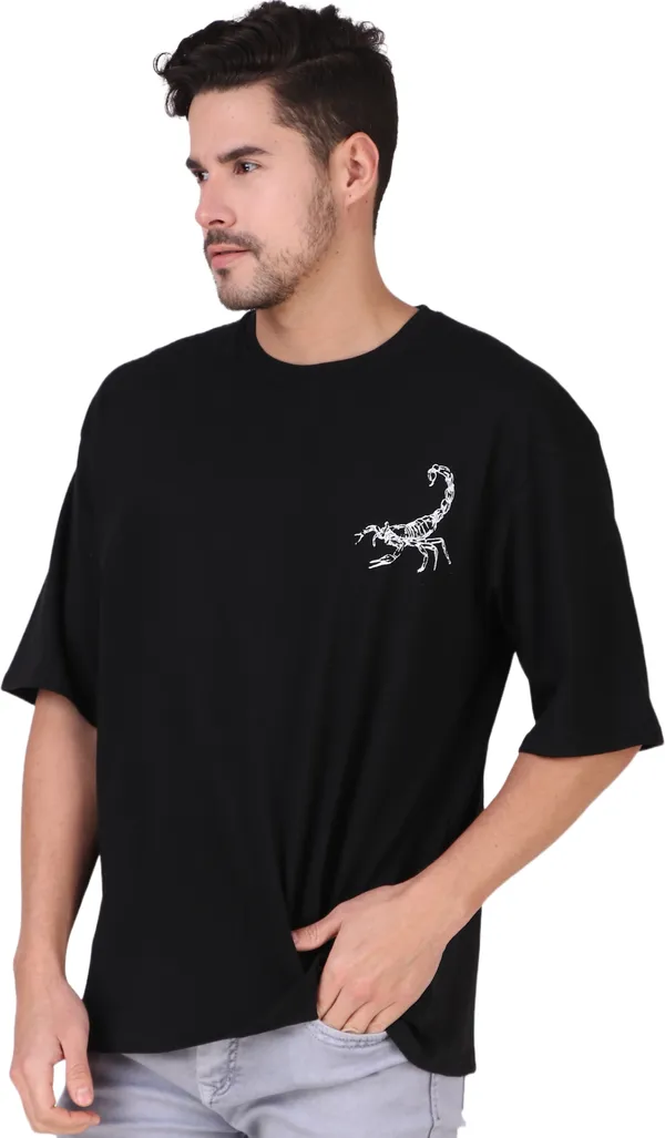 Black_Cotton_Blend_Round_Neck_Half_Sleeve_t-shirt_for_Men