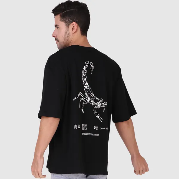 Black_Cotton_Blend_Round_Neck_Half_Sleeve_t-shirt_for_Men