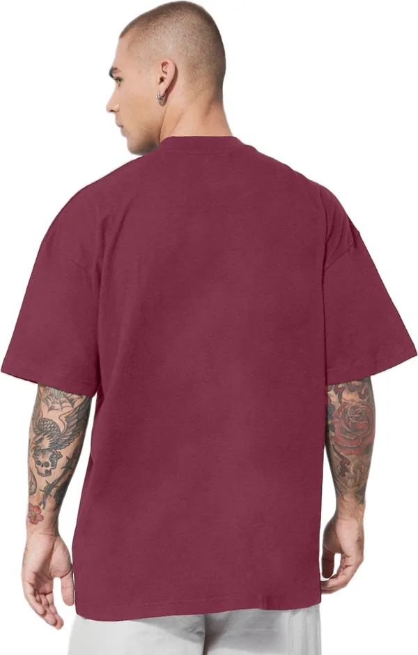 Maroon_Cotton_Blend_Round_Neck_Half_Sleeve_t-shirt_for_Men
