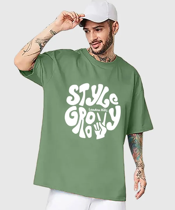 Green_Cotton_Blend_Round_Neck_Half_Sleeve_t-shirt_for_Men