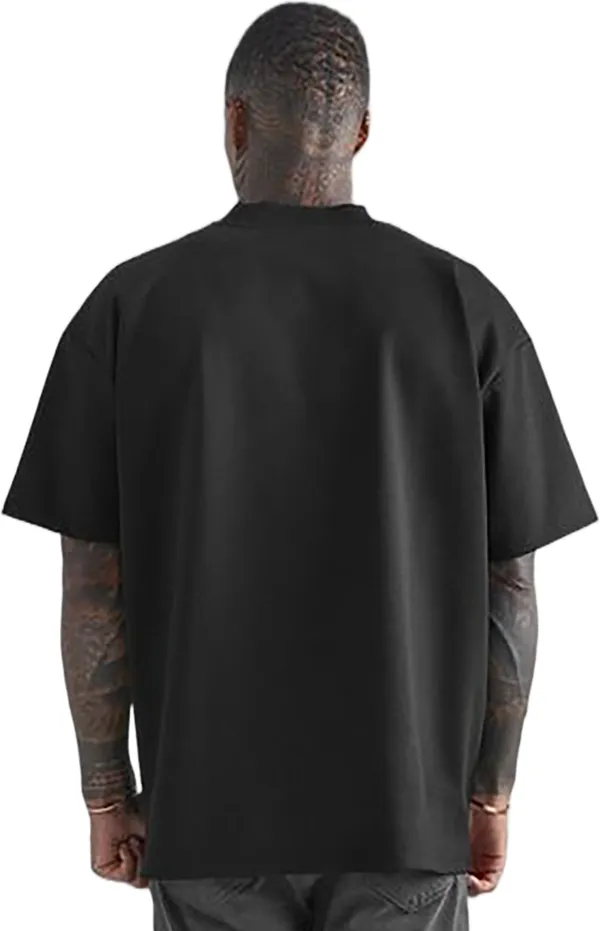 Black_Cotton_Blend_Round_Neck_Half_Sleeve_t-shirt_for_Men
