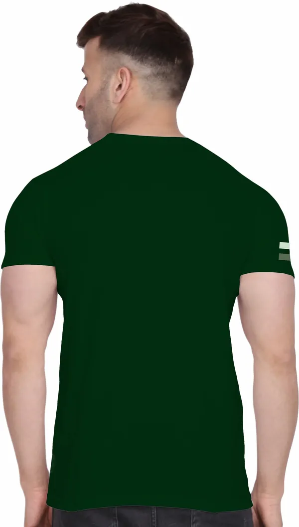 Green_Cotton_Blend_Round_Neck_Half_Sleeve_t-shirt_for_Men