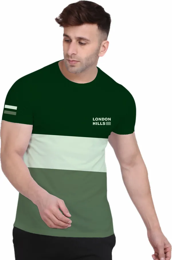 Green_Cotton_Blend_Round_Neck_Half_Sleeve_t-shirt_for_Men