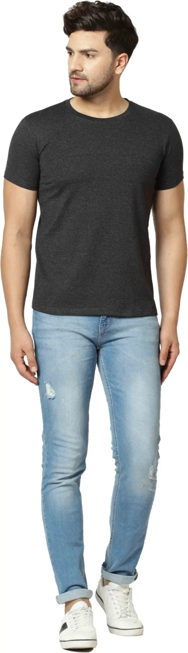 Grey_Cotton_Blend_Round_Neck_Half_Sleeve_t-shirt_for_Men