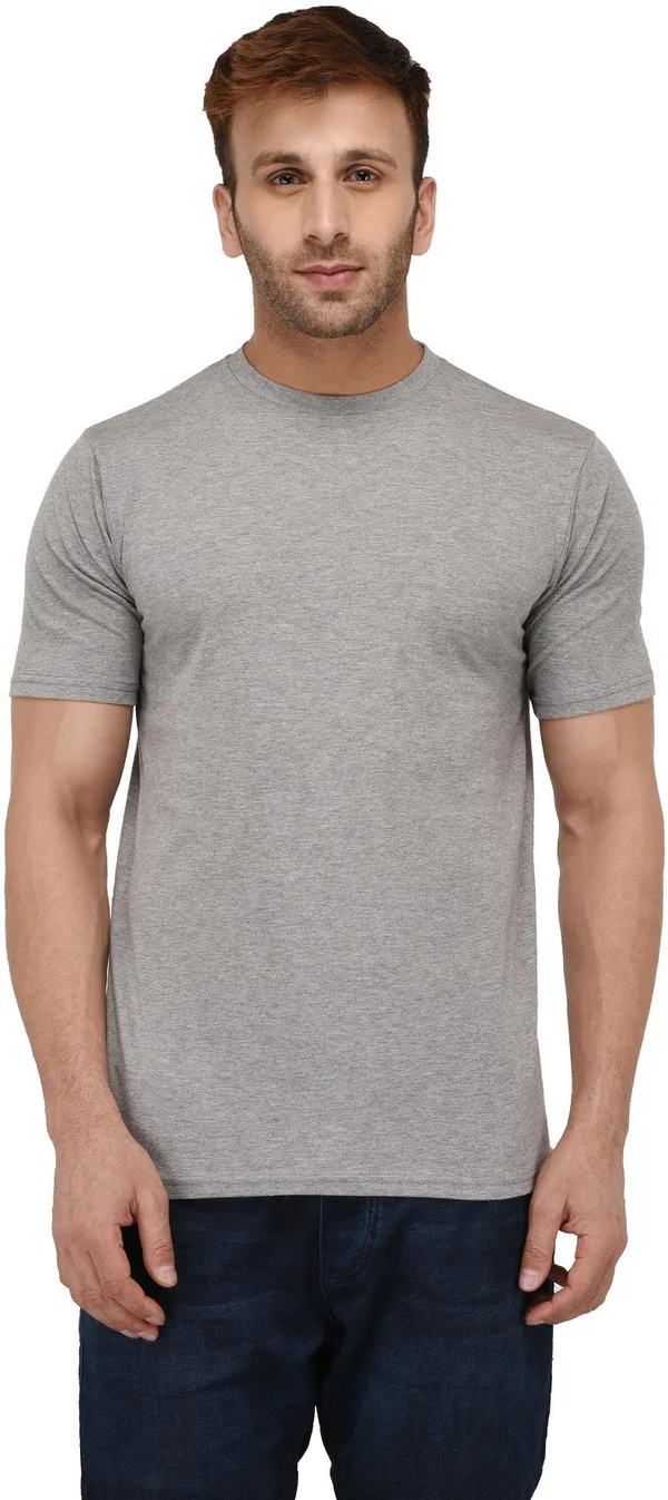 Grey_Cotton_Blend_Round_Neck_Half_Sleeve_t-shirt_for_Men