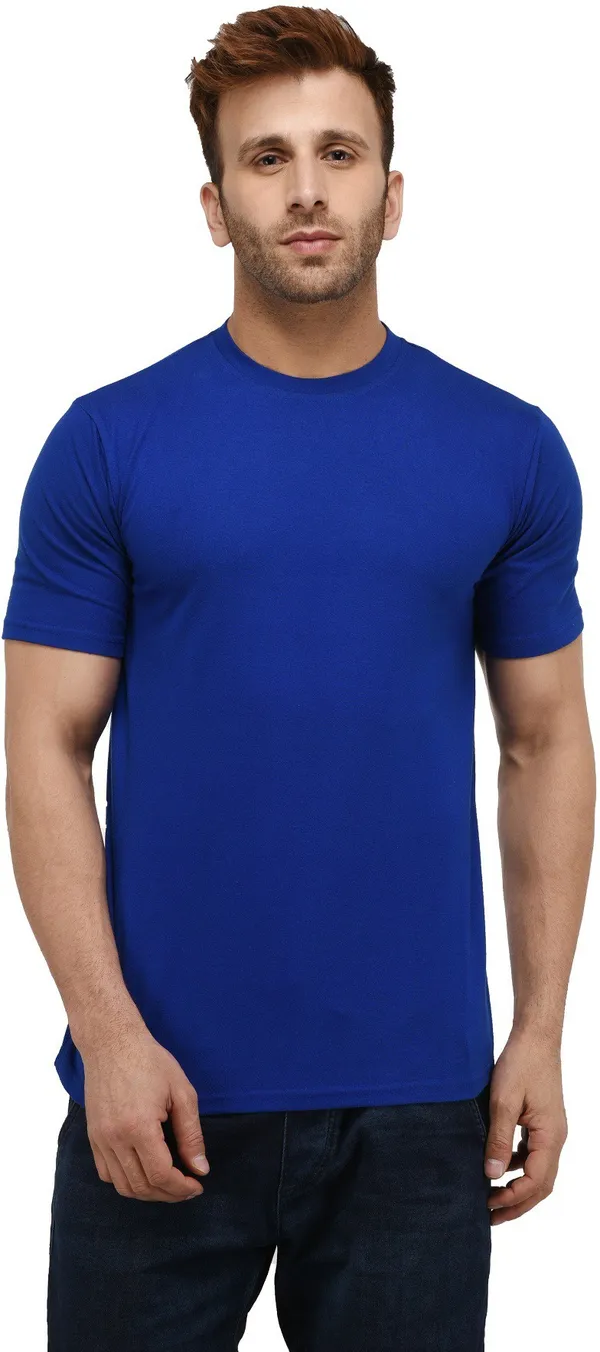 Blue_Cotton_Blend_Round_Neck_Half_Sleeve_t-shirt_for_Men