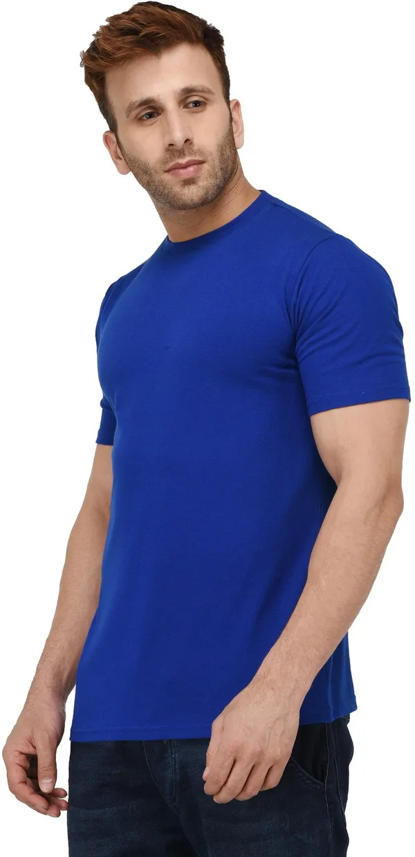 Blue_Cotton_Blend_Round_Neck_Half_Sleeve_t-shirt_for_Men