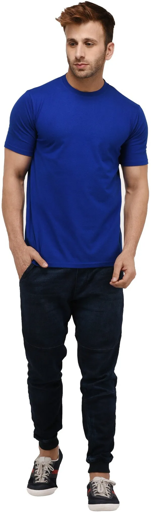 Blue_Cotton_Blend_Round_Neck_Half_Sleeve_t-shirt_for_Men