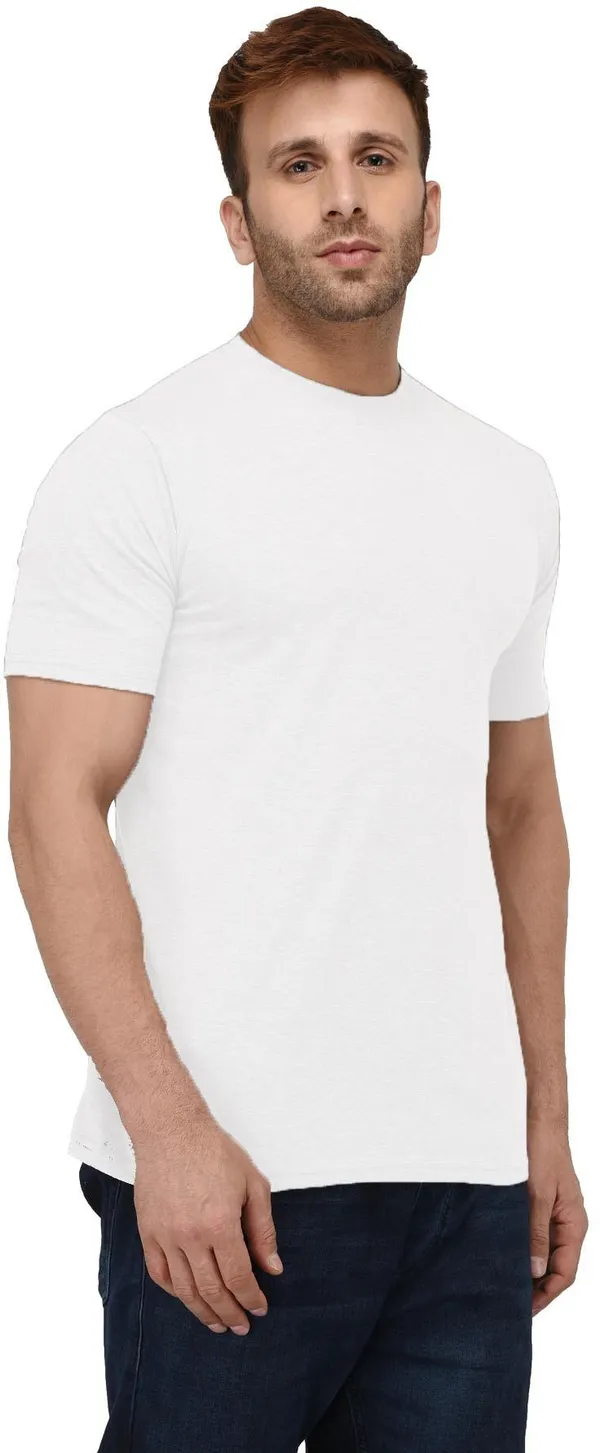 White_Cotton_Blend_Round_Neck_Half_Sleeve_t-shirt_for_Men