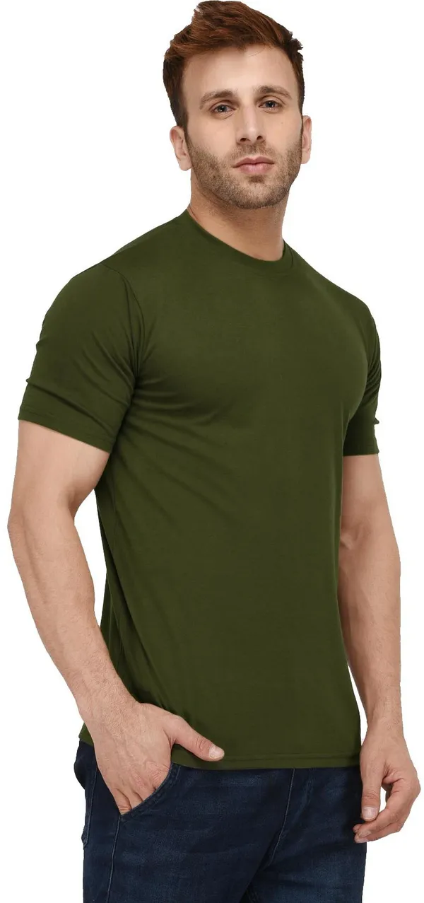Dark_Green_Cotton_Blend_Round_Neck_Half_Sleeve_t-shirt_for_Men