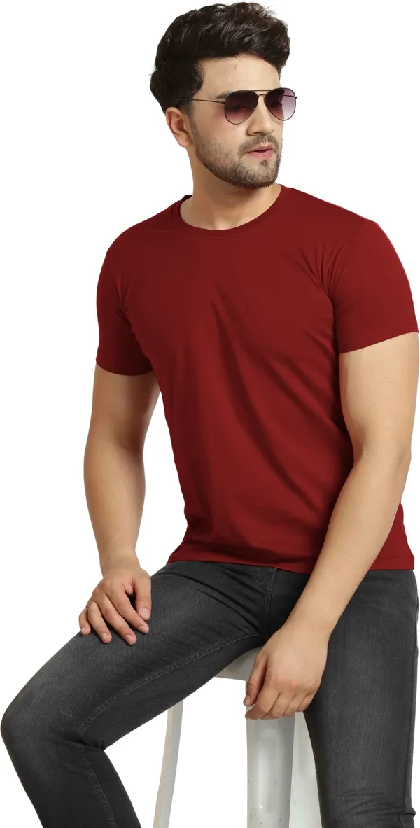Multicolor_Cotton_Blend_Round_Neck_Half_Sleeve_t-shirt_for_Men