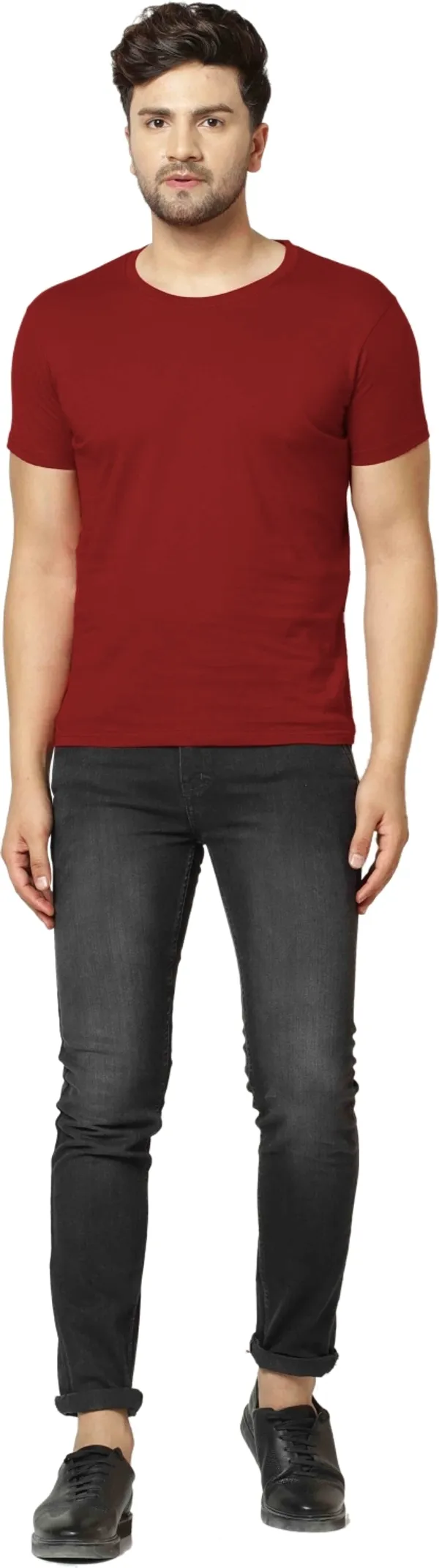 Multicolor_Cotton_Blend_Round_Neck_Half_Sleeve_t-shirt_for_Men