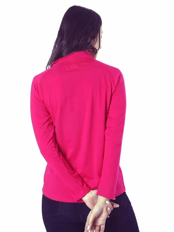 Magenta_Cotton_Blend_T-Shirt
