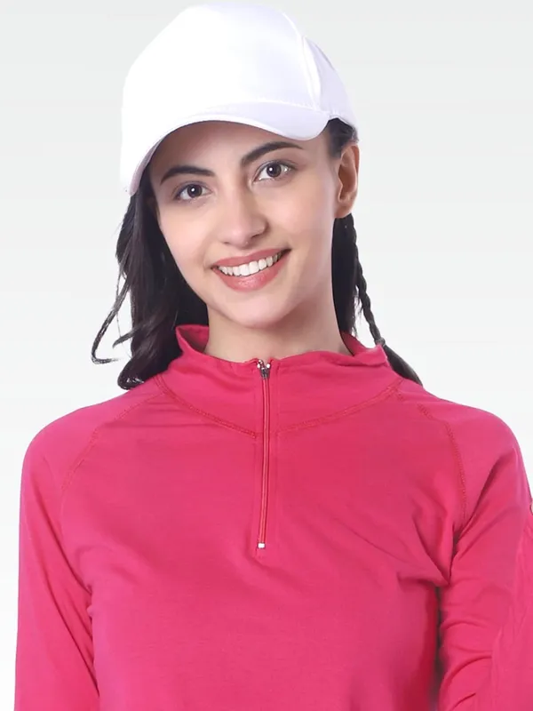 Magenta_Cotton_Blend_T-Shirt