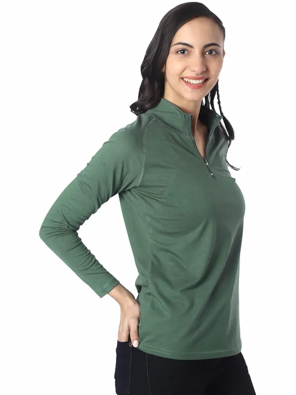 Green_Cotton_Blend_T-Shirt