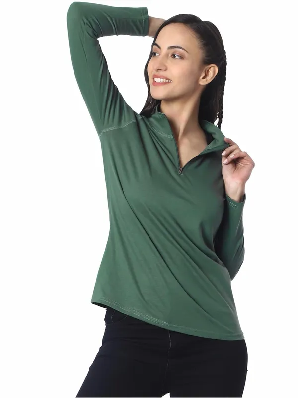 Green_Cotton_Blend_T-Shirt