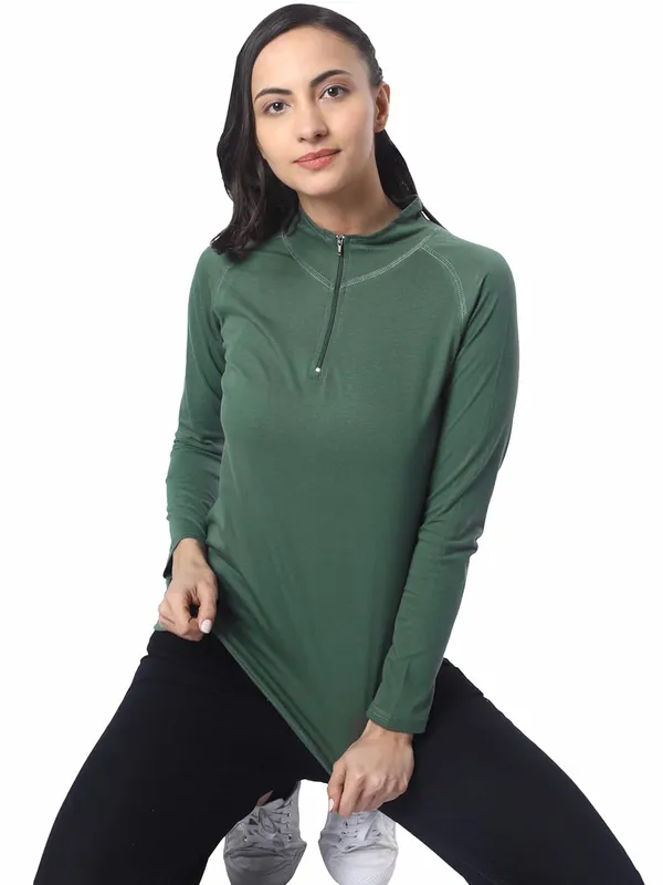 Green_Cotton_Blend_T-Shirt