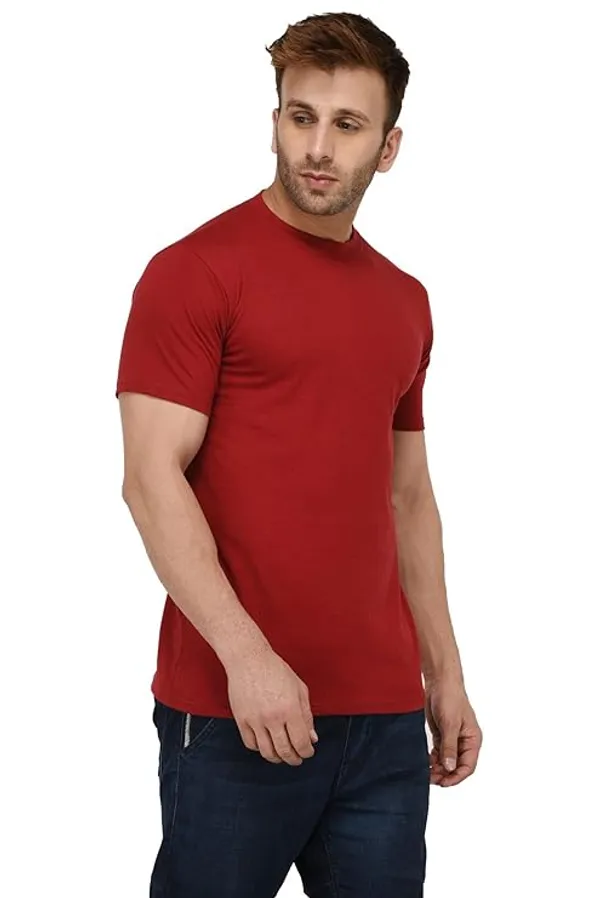 Solid_Men's_Round_Neck_Cotton_Blend_Half_Sleeve_T-Shirts
