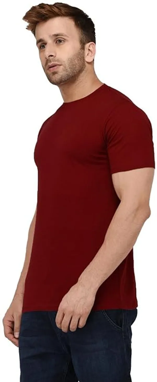 Solid_Men's_Round_Neck_Cotton_Blend_Half_Sleeve_T-Shirts