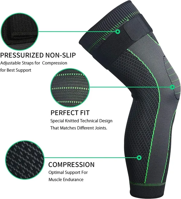 Pack_of_2_Knee_Support_for_Men-_3D_Knitted_Knee_Brace_for_Gym,_Workout_and_Pain_Relief_|_Extra_Long_Braces_Knee_Sleeve_for_Working_Out,_Joint_Pain_(S,_Green-Black)_(L,_Green-Black)