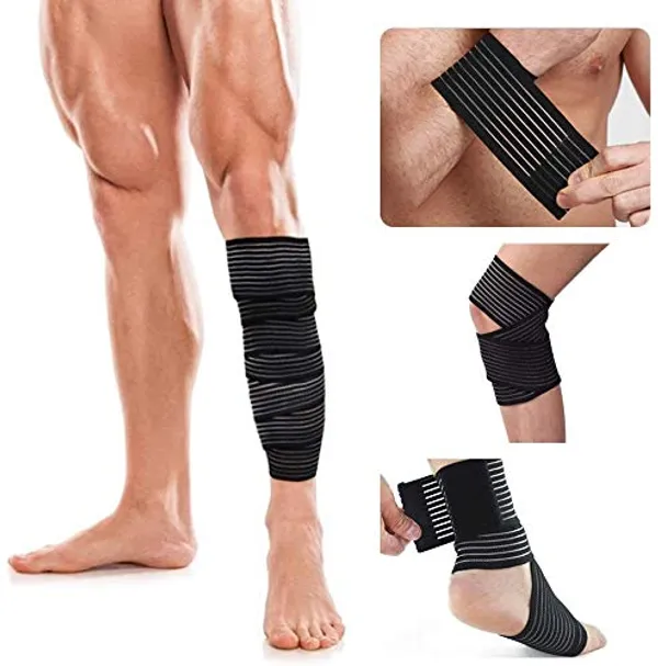 _Knee_Support_For_Men_Elastic_Calf_Knee_Compression_Bandage_Wraps_Support_For_Ankle_Wrist_Thigh,Reduce_Muscle_Swelling_And_Sprains,Pain_Relief,Shin_Splints_Guard_For_Sports_Gym,_Free_Size