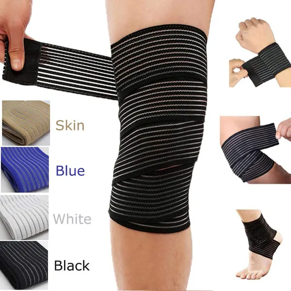 (Pack_of_2)_Extra_Long_Elastic_Compression_Knee_Brace_Wrap_for_patellar_Tendon_Support_Strap_for_Plantar_Ligaments,_Joint_Pain,_Swelling_Sprains,_Squat,_Basketball,_Running,_Tennis