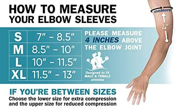 _Polyester,_Spandex,_and_Nylon_Elbow_Compression_Sleeves_with_Straps_for_Tendonitis_Pain_Relief,_Tennis,_Volleyball,_Cricket_for_Men_Women_(L,_Blue)