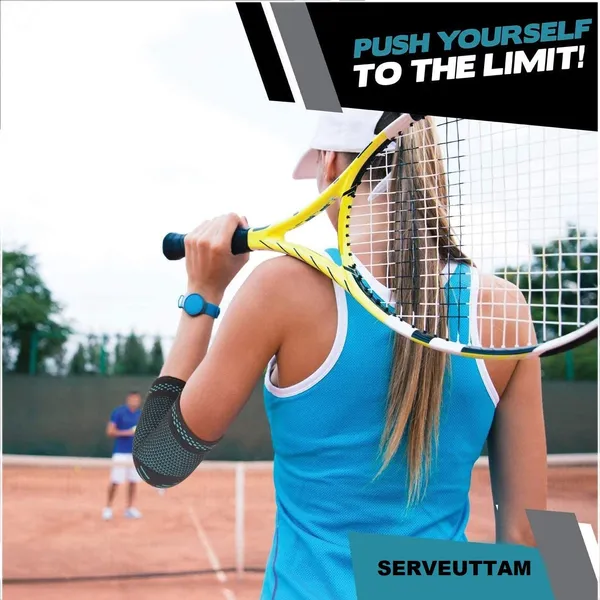 _Polyester,_Spandex,_and_Nylon_Elbow_Compression_Sleeves_with_Straps_for_Tendonitis_Pain_Relief,_Tennis,_Volleyball,_Cricket_for_Men_Women_(L,_Blue)