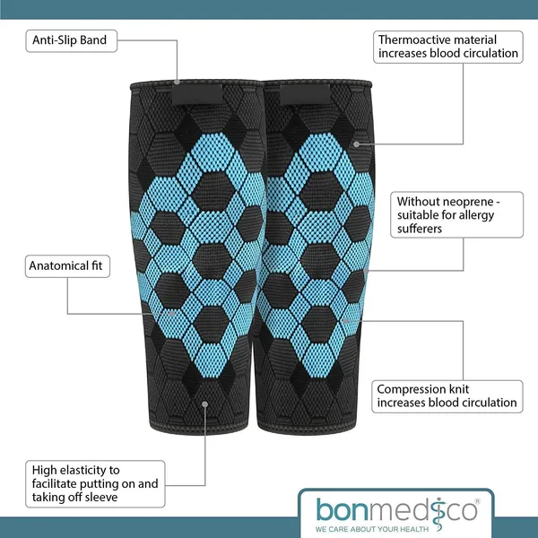 _Calf_support_for_Men_&_Women_|_Shin_Support_for_Calf_pain_Relief_|_Breathable_Calf_Support_Thin_and_Durable_|_Calf_Support_for_All_Sports_Activities_(Blue,_L)