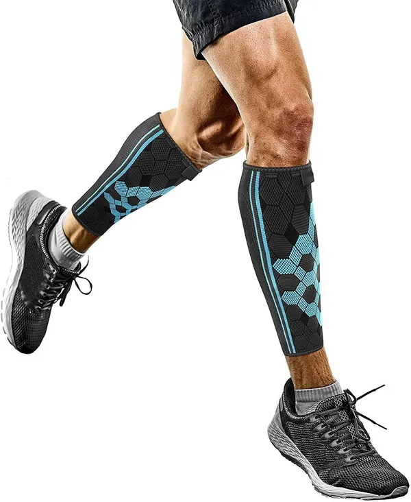 _Calf_support_for_Men_&_Women_|_Shin_Support_for_Calf_pain_Relief_|_Breathable_Calf_Support_Thin_and_Durable_|_Calf_Support_for_All_Sports_Activities_(Blue,_L)