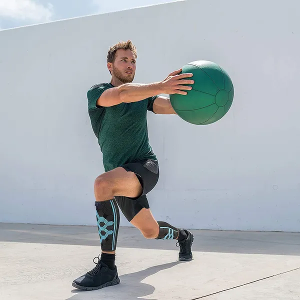 _Calf_support_for_Men_&_Women_|_Shin_Support_for_Calf_pain_Relief_|_Breathable_Calf_Support_Thin_and_Durable_|_Calf_Support_for_All_Sports_Activities_(Blue,_L)
