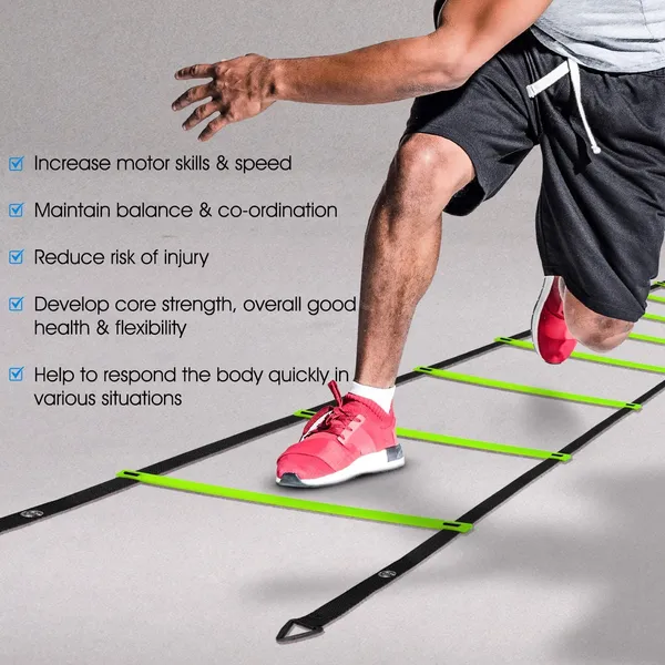 _Agility_Ladder_8_Meter_Speed_Training_Ladder_with_16_Adjustable_Rungs,_for_Soccer,_Football,_Sports_Training_-_Includes_Heavy_Duty_Carry_Bag_Speed_Ladder_(Multicolour)_(Green,_4m_10Runs)