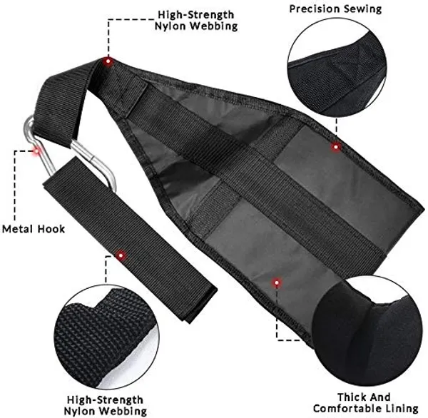 Leosportz️_Ab_Straps_Hanging_Belt_-_Extra_Thick_Arm_Pads_with_Extra_Pair_of_Straps_|_Abdominal_Core_Exerciser_with_Snap_Hooks_|_Pull_Up_Bar_Exercising_Straps_(Black)
