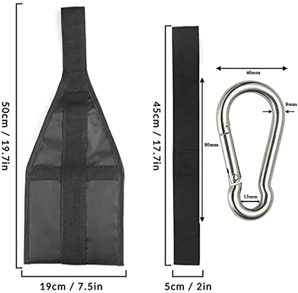 Leosportz️_Ab_Straps_Hanging_Belt_-_Extra_Thick_Arm_Pads_with_Extra_Pair_of_Straps_|_Abdominal_Core_Exerciser_with_Snap_Hooks_|_Pull_Up_Bar_Exercising_Straps_(Black)